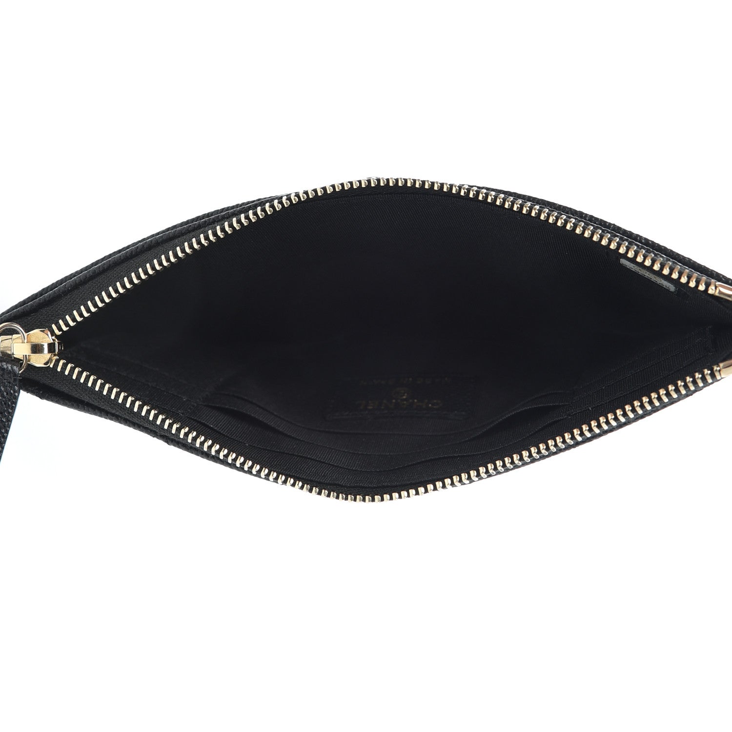 Chanel Caviar Quilted Mademoiselle Vintage Zip Pouch Black 6 of 10