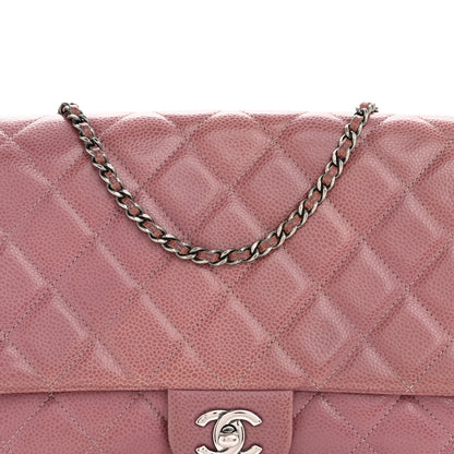 Chanel Caviar Quilted Clutch With Chain Flap Purple 8 of 16