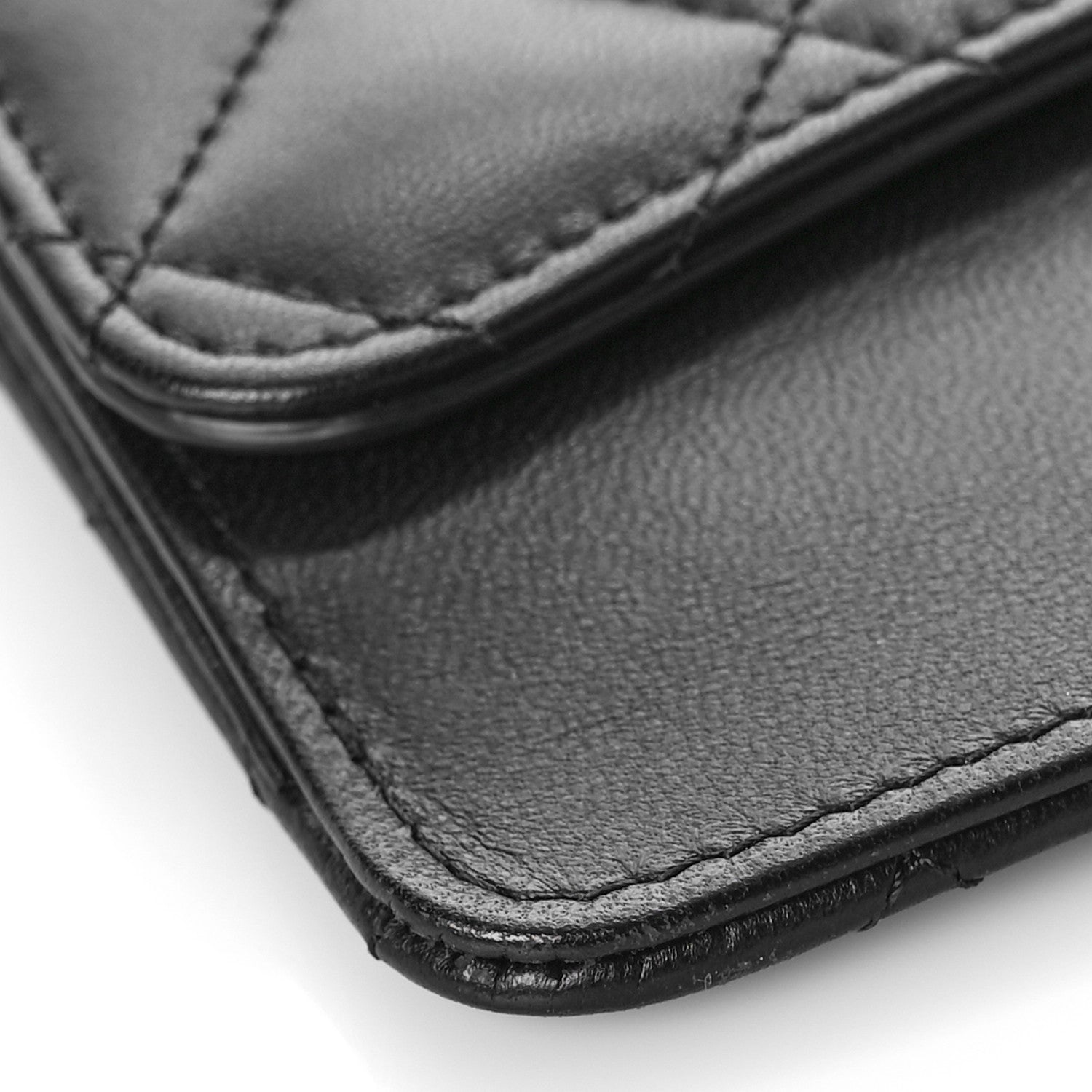 Chanel Lambskin Quilted Classic Pouch With Handle Black 7 of 9