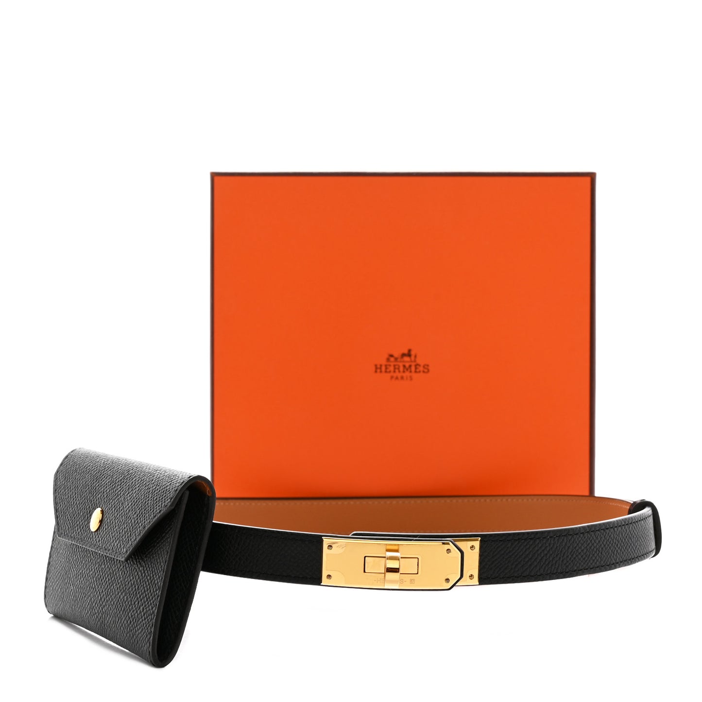 Epsom Kelly Pocket Belt Black