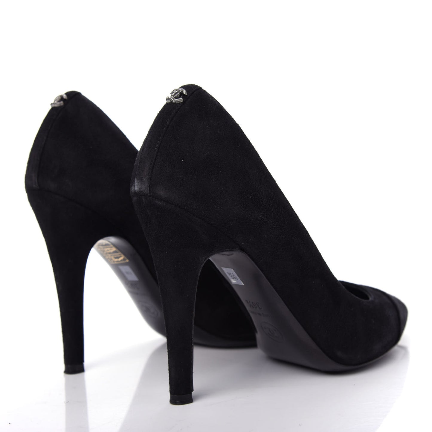 Suede Cap Toe CC Pumps 36.5 Black