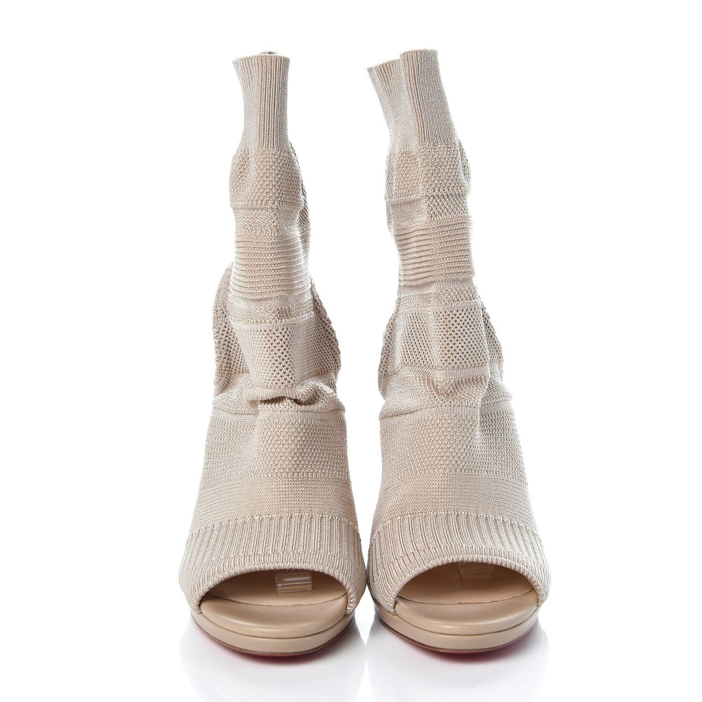 Maille Tricot Nappa Cheminene 120 Sock Ankle Boots 40 Beige