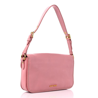 Miu Miu Goatskin Madras Shoulder Bag Rosa 2 of 17