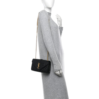 Saint Laurent Grain De Poudre Textured Mixed Matelasse Triquilt Small Monogram Satchel Black 2 of 10