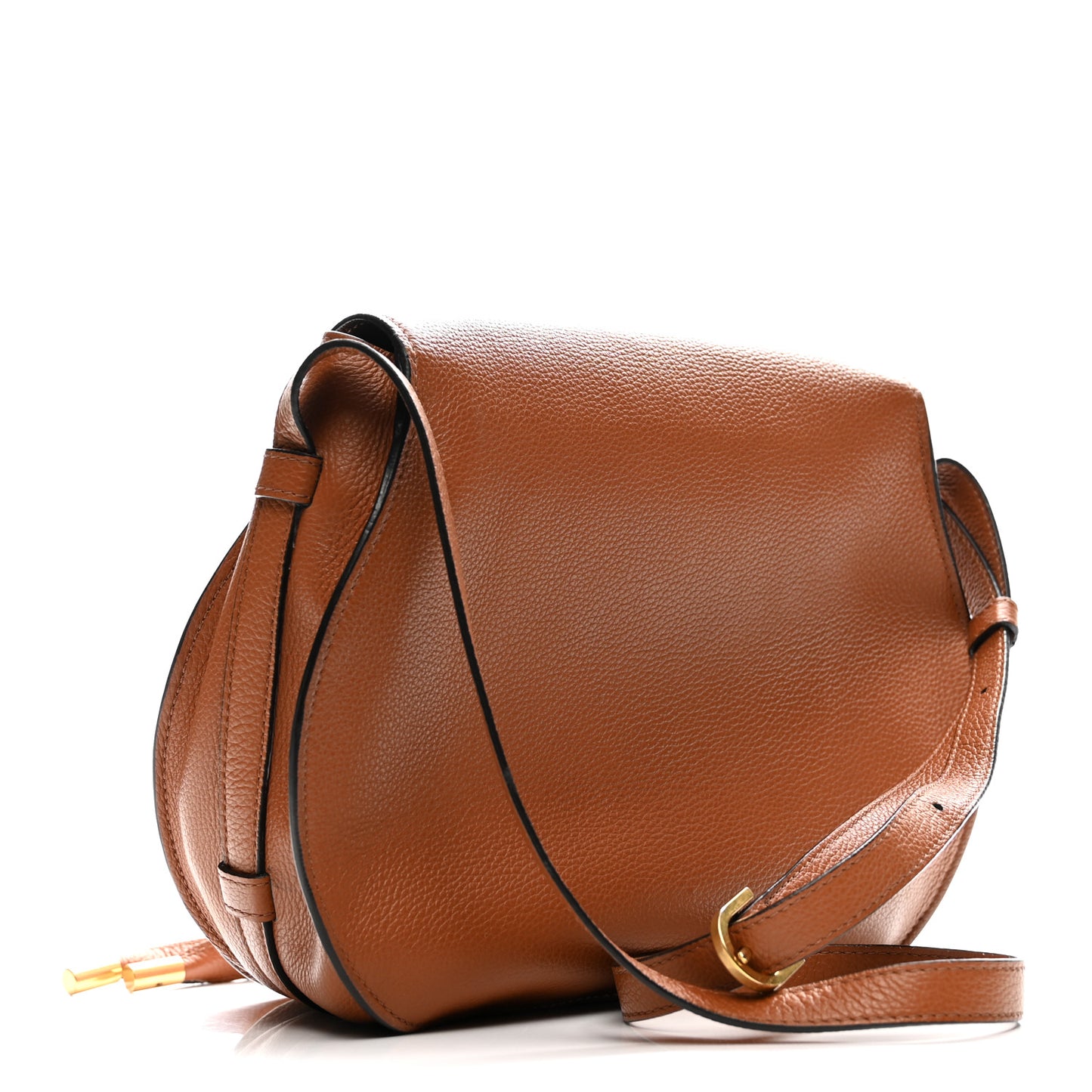 Calfskin Medium Marcie Round Crossbody Bag Tan