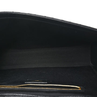 Saint Laurent Grain De Poudre Textured Mixed Matelasse Large Triquilt Monogram Satchel Black 5 of 10