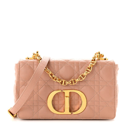 Christian Dior Calfskin Cannage Small Caro Bag  Rose De Vents 1 of 10