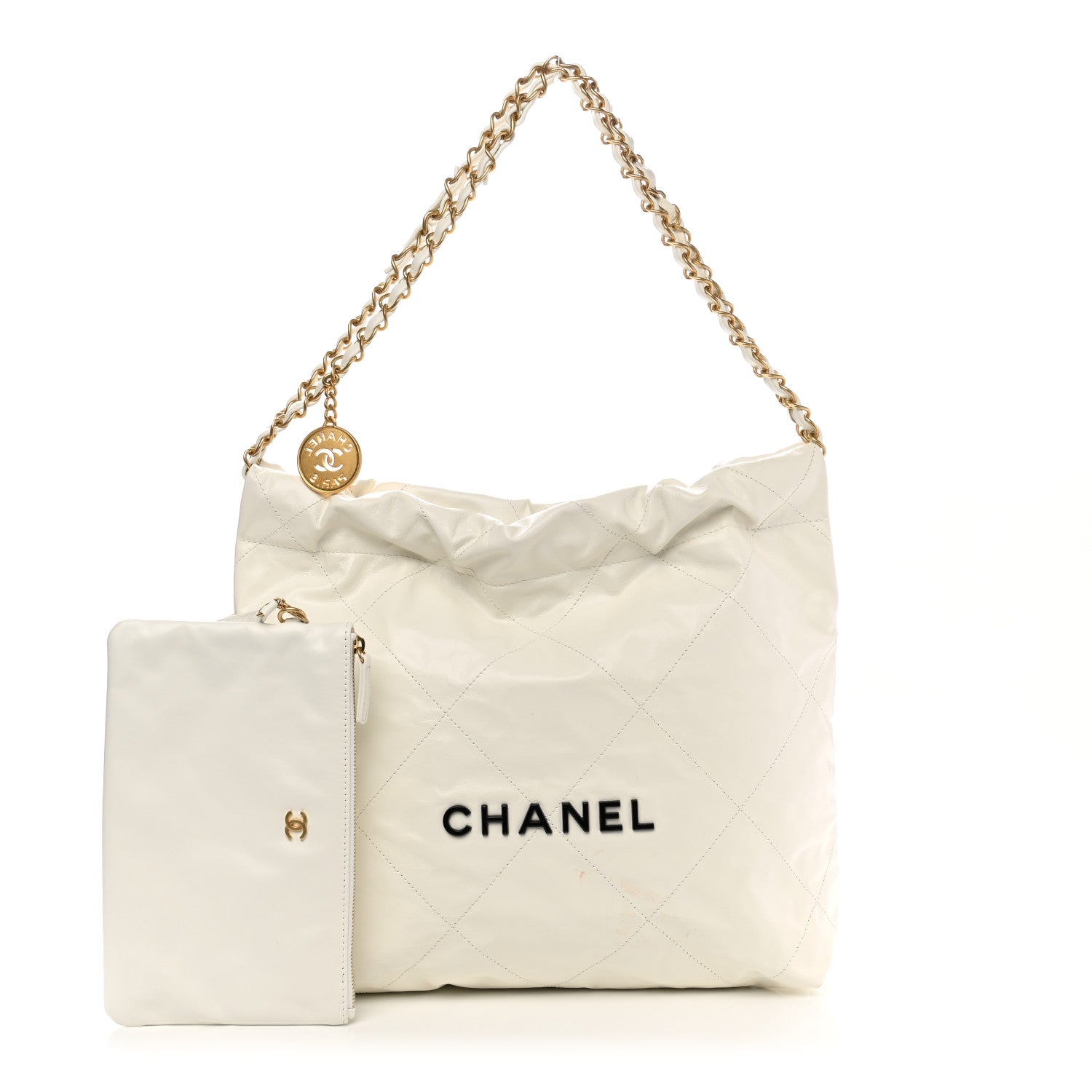 Chanel Calfskin Quilted Small Chanel 22 White 1 of 12