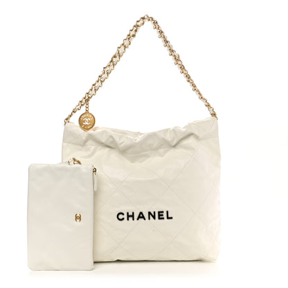 Chanel Calfskin Quilted Small Chanel 22 White 1 of 12