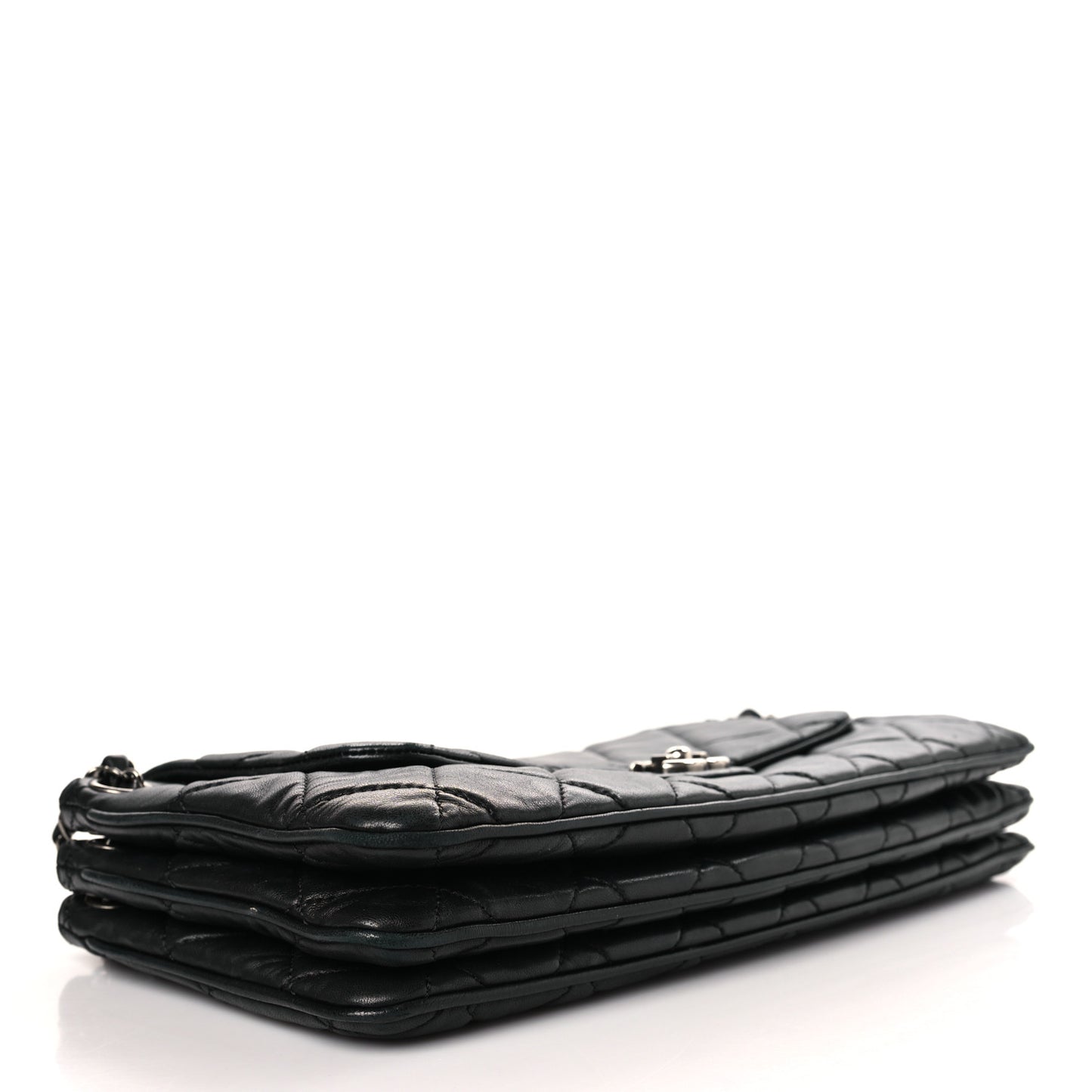 Lambskin Quilted Chanel 3 Accordion Flap Bag Black