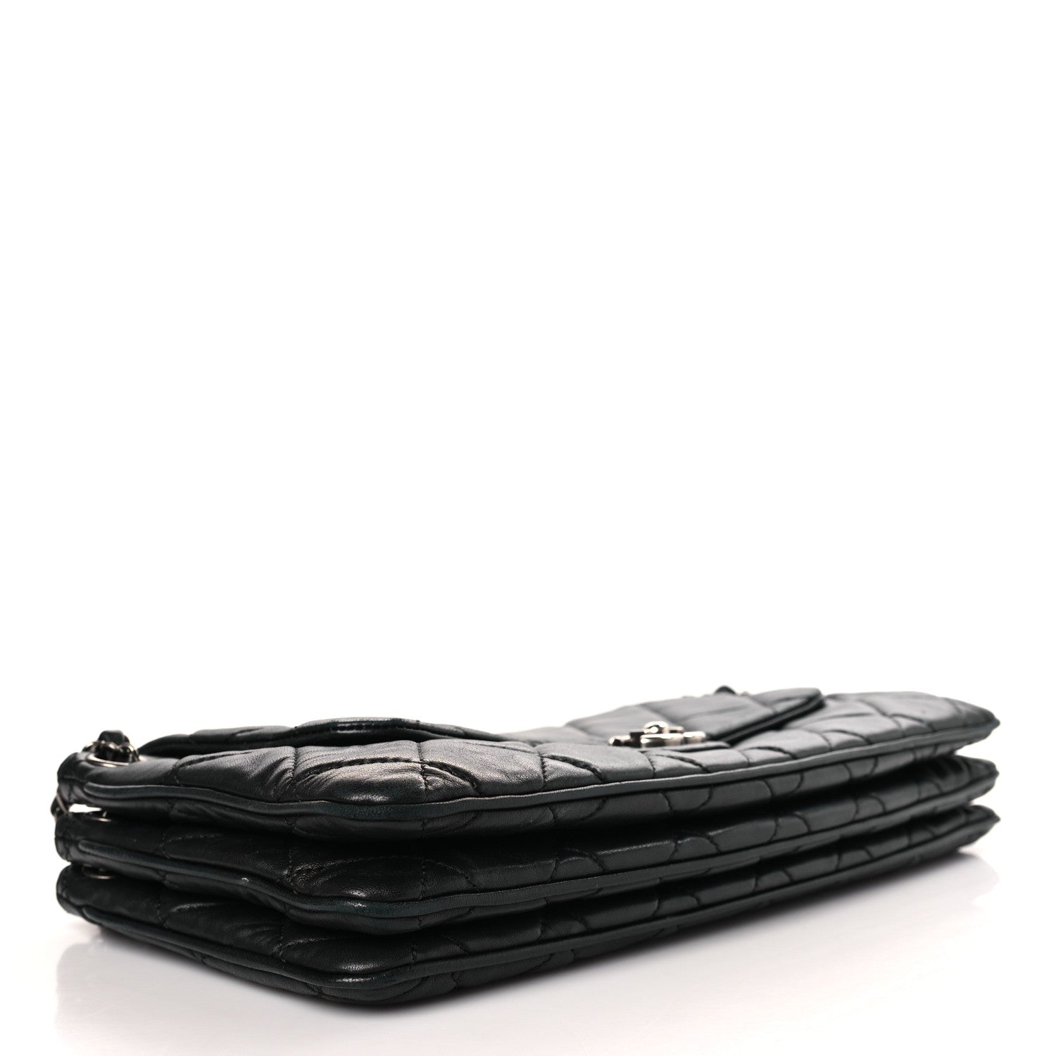 Chanel Lambskin Quilted Chanel 3 Accordion Flap Bag Black 4 of 10