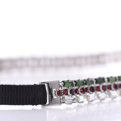 Gucci Crystal Embellished Interlocking GG Headband Green Red 7 of 9