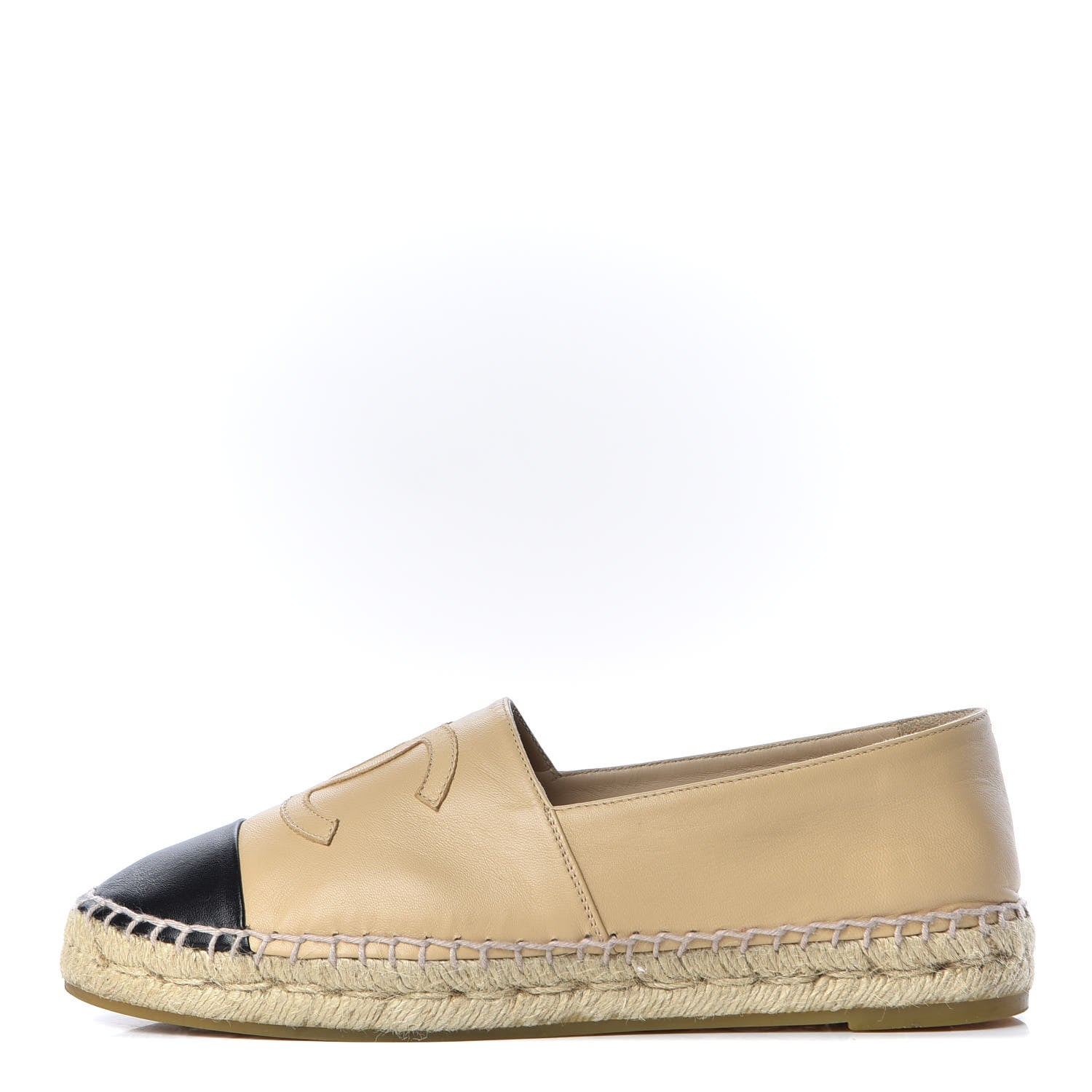Chanel Lambskin CC Espadrilles 39 Beige Black 1 of 11