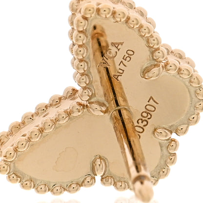 Van Cleef & Arpels 18K Yellow Gold Mother of Pearl Sweet Alhambra Butterfly Earrings 4 of 5