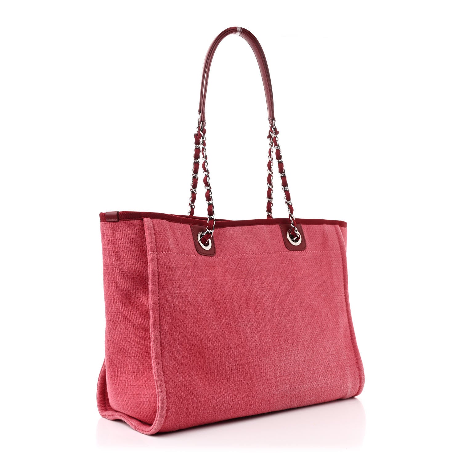 Chanel Canvas Small Deauville Tote Red 3 of 10