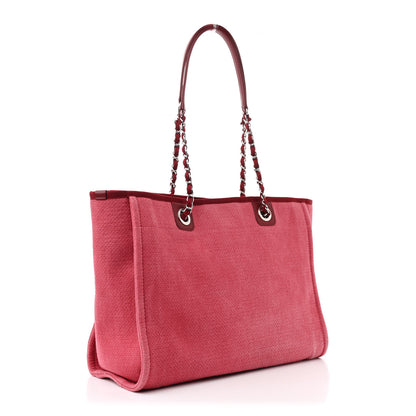 Chanel Canvas Small Deauville Tote Red 3 of 10