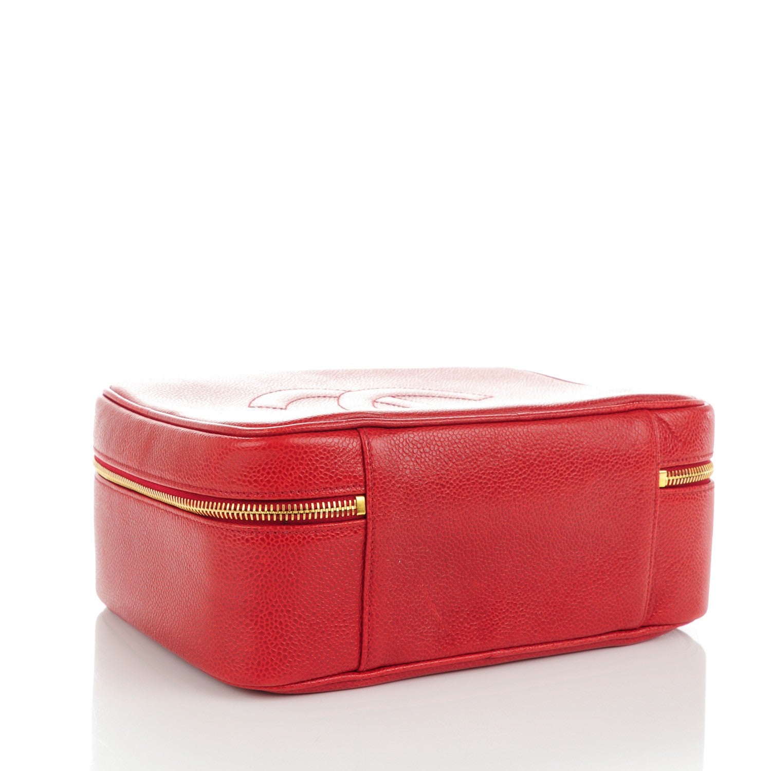 Chanel Caviar CC Vanity Cosmetic Case Red 4 of 9