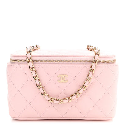 Chanel Caviar Quilted Small Vanity Case With Chain Light Pink 1 of 12