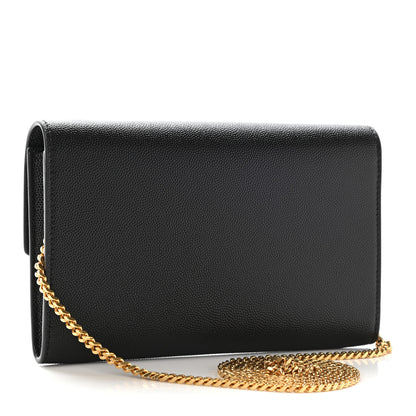 Saint Laurent Grain De Poudre Uptown Chain Wallet Black 3 of 7