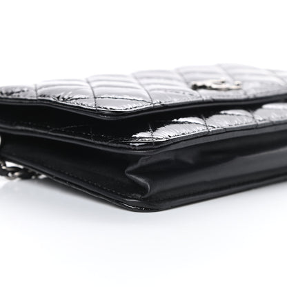 Chanel Patent Quilted Brilliant Wallet On Chain WOC Black 10 of 16