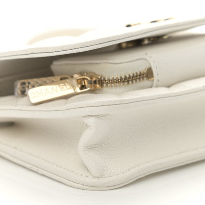 Chanel Caviar Quilted Business Affinity Clutch With Chain Flap White 9 of 11