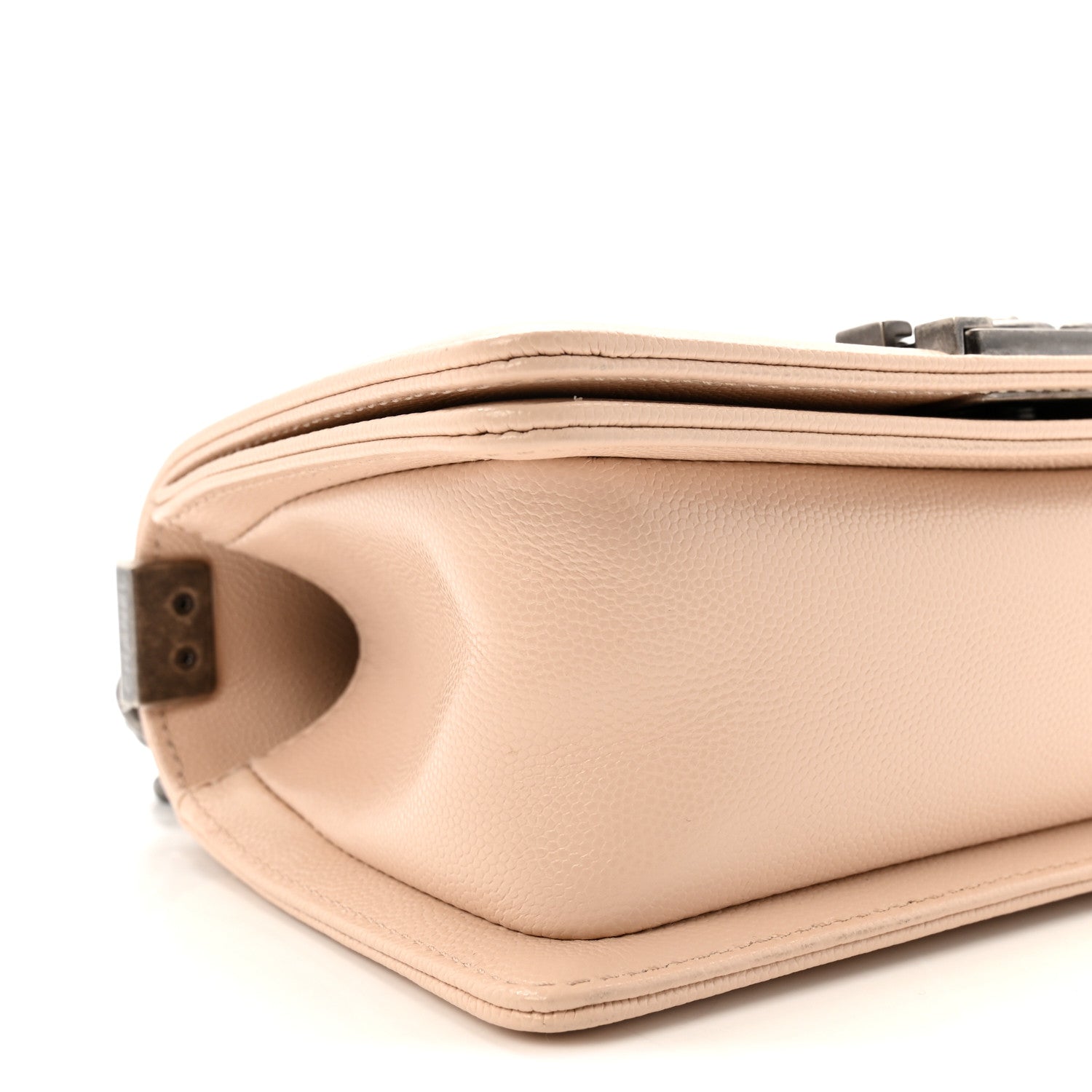Chanel Caviar Chevron Quilted Small Boy Flap Light Beige 9 of 11