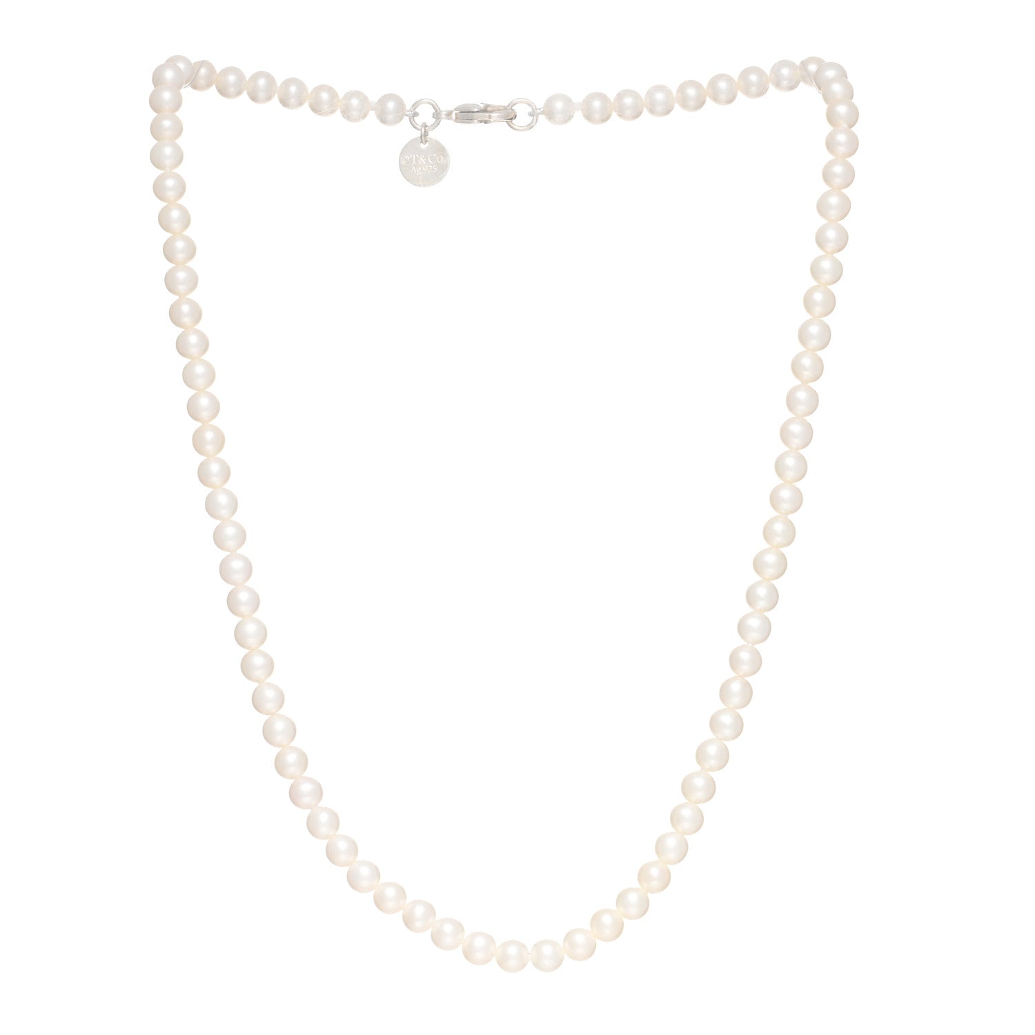 Tiffany Sterling Silver Freshwater Pearl 5-6mm Ziegfeld Necklace 2 of 3