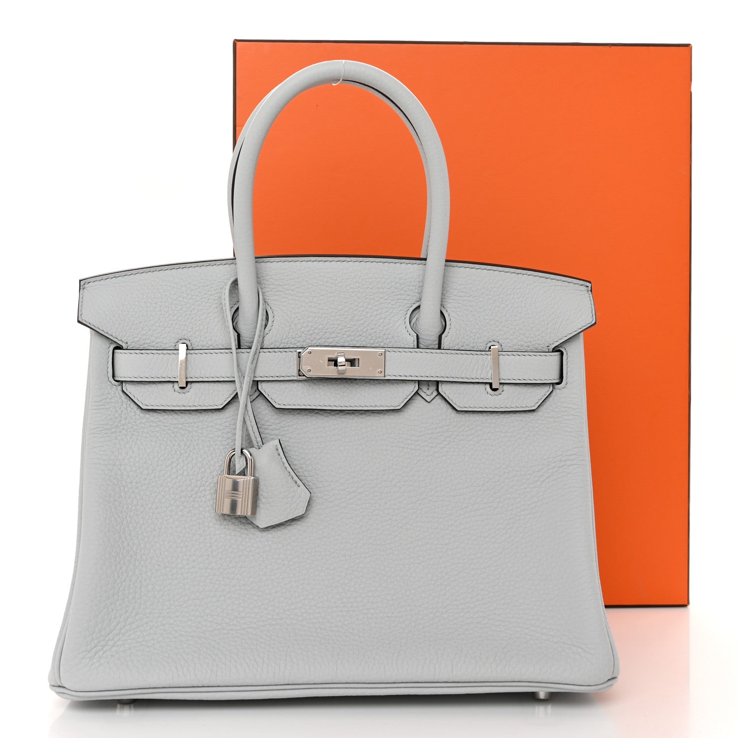 Hermes Taurillon Clemence Birkin 30 Bleu Pale 13 of 13