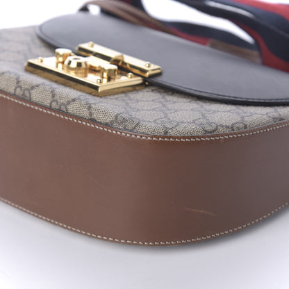 Gucci GG Supreme Monogram Web Medium Padlock Messenger Shoulder Bag Black 7 of 10