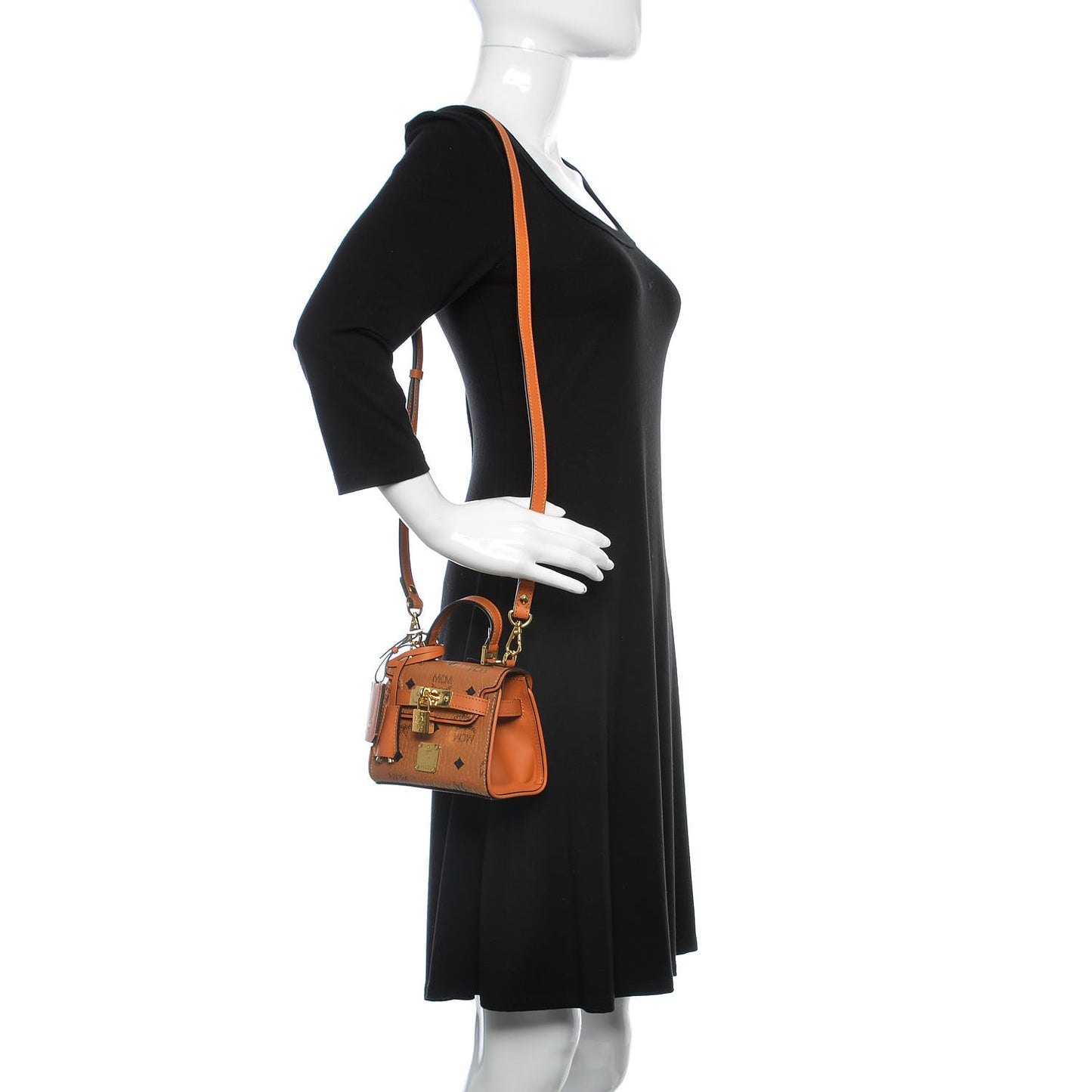 Visetos X-Mini Heritage Top Handle Satchel Cognac