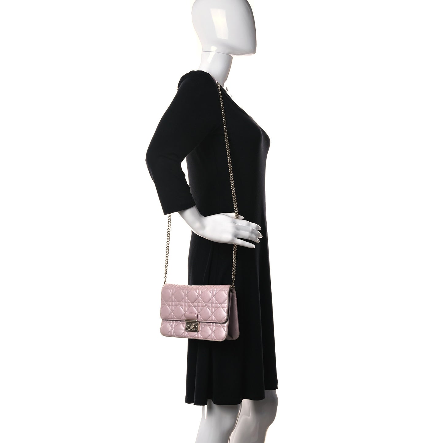 Pearly Lambskin Cannage Miss Dior Promenade Pouch Lotus
