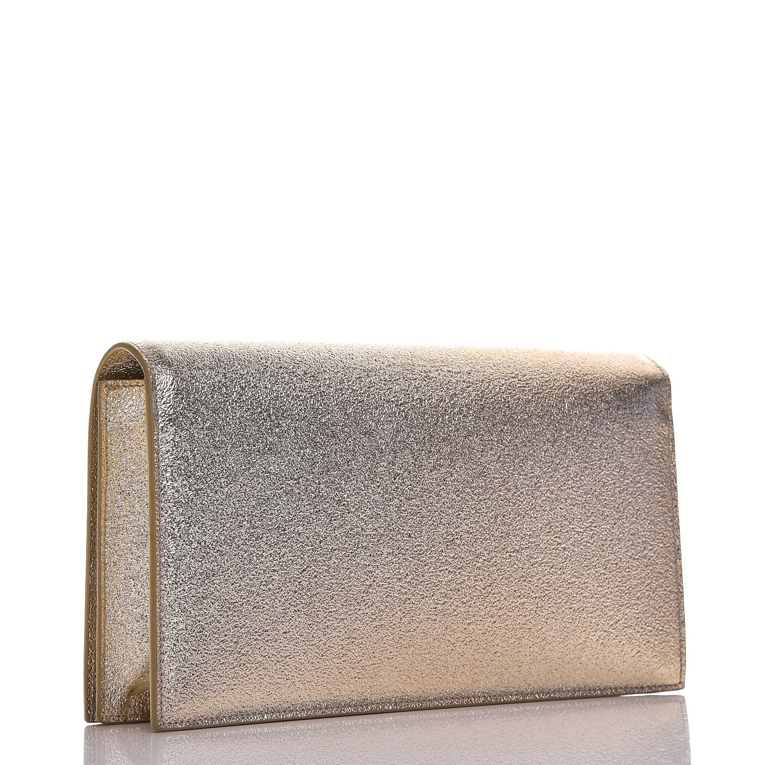 Saint Laurent Metallic Calfskin Medium Serpent Clutch Gold 3 of 6