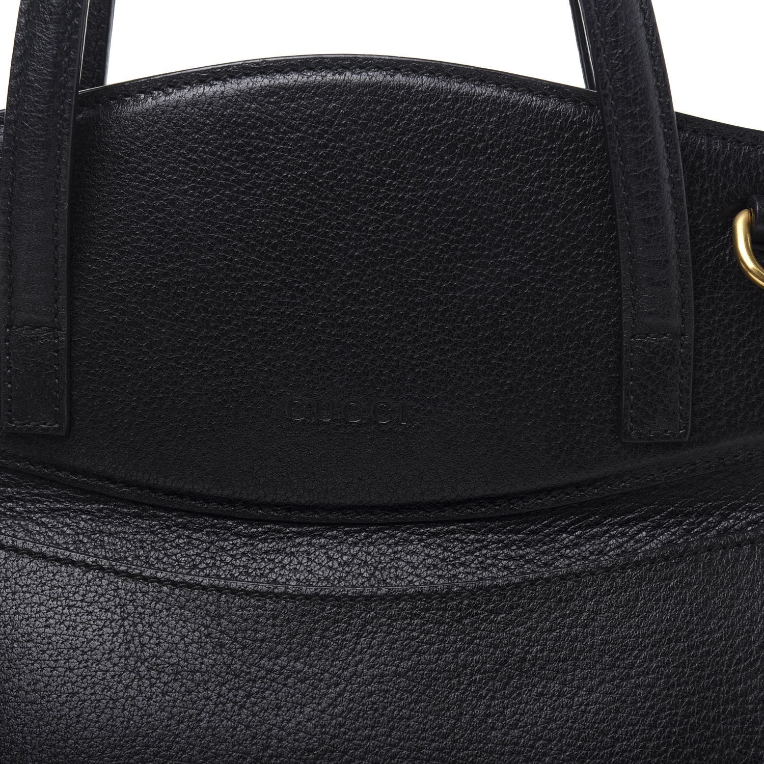 Gucci Grained Calfskin Web Crystal Butterfly Stripe Medium Totem Top Handle Bag Black 14 of 14