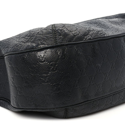 Gucci Guccissima Large New Ladies Web Hobo Black 8 of 10