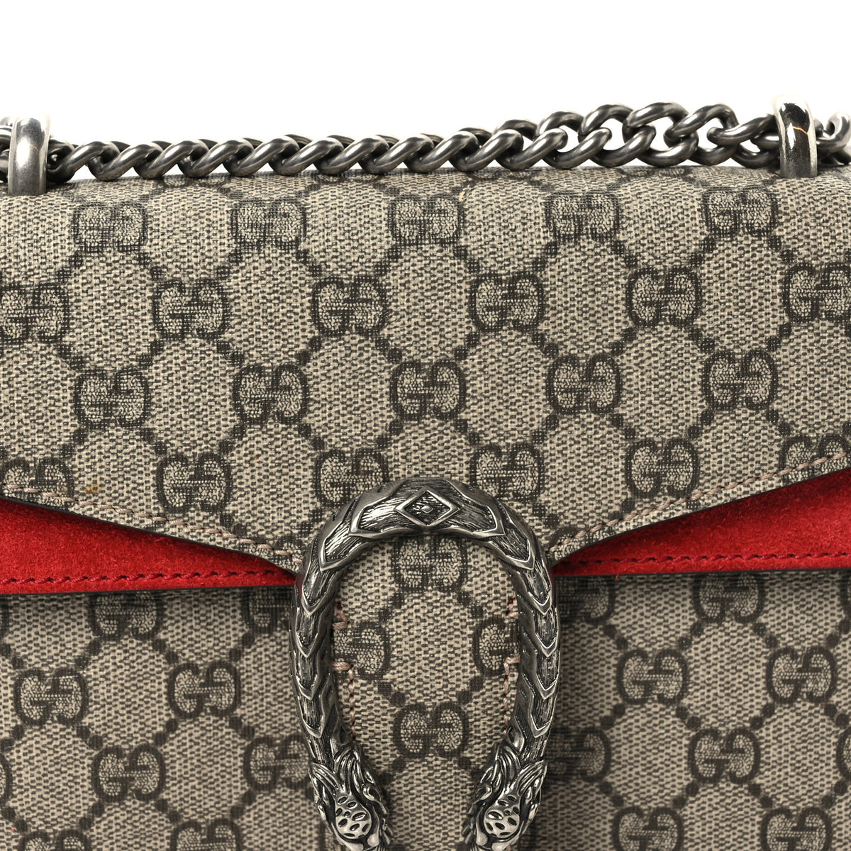 GG Supreme Monogram Mini Dionysus Shoulder Bag Hibiscus Red