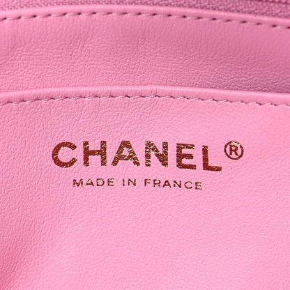 Chanel Lambskin Quilted Bi-Color Mini Top Handle Rectangular Flap Black Lilac 6 of 8