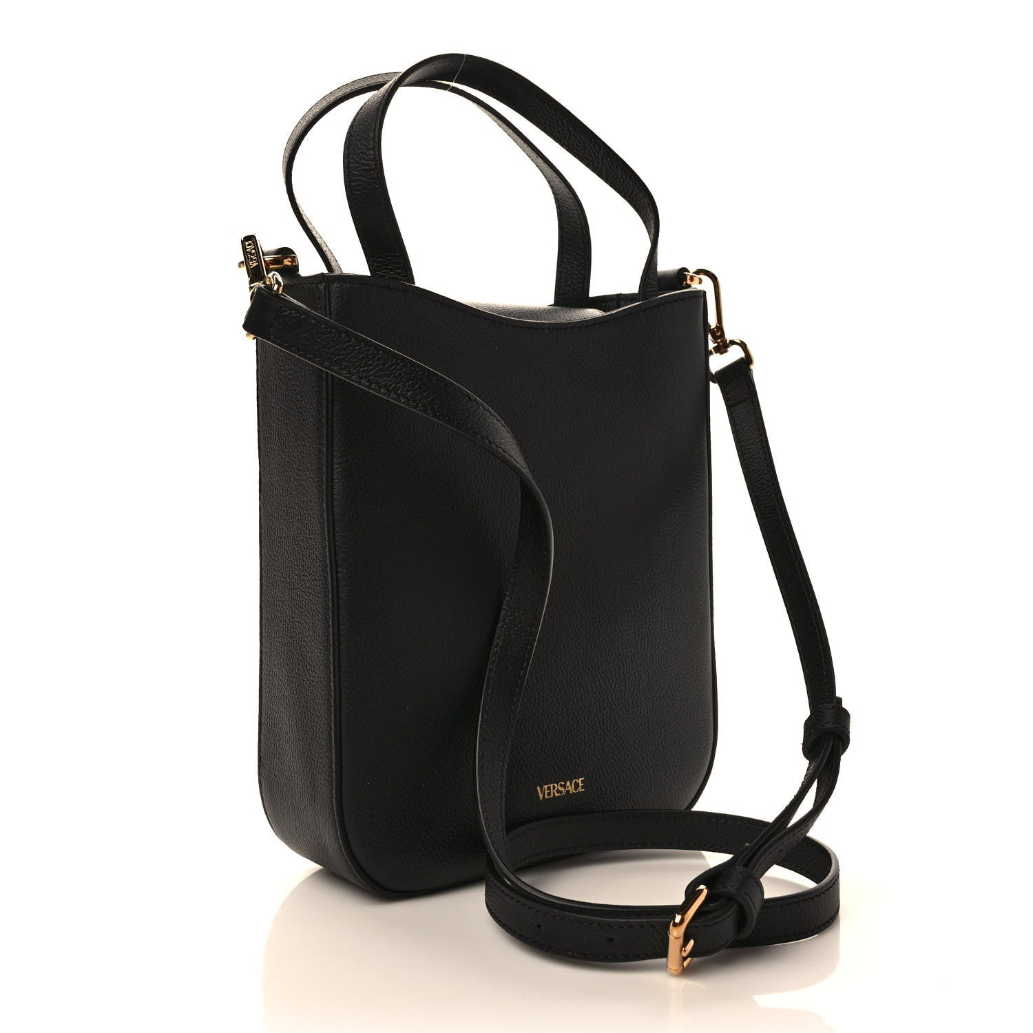 Versace Calfskin La Medusa Top Handle Hobo Black 3 of 8