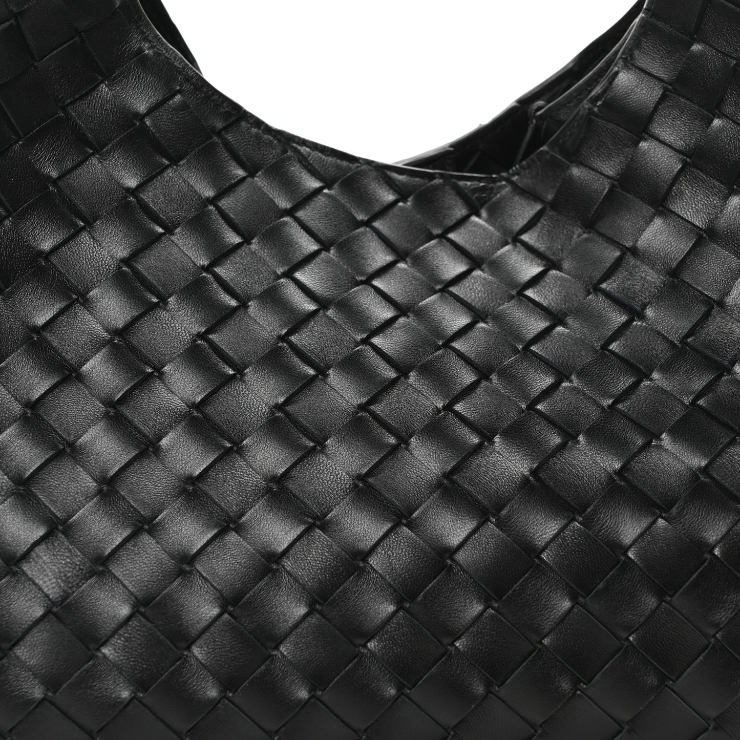 Nappa Intrecciato Medium Campana Shoulder Bag Black