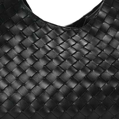 Bottega Veneta Nappa Intrecciato Medium Campana Shoulder Bag Black 7 of 9