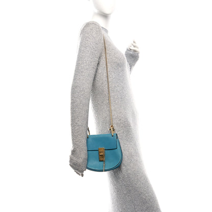 Chloe Grained Lambskin Mini Drew Shoulder Bag Sky Blue 2 of 9