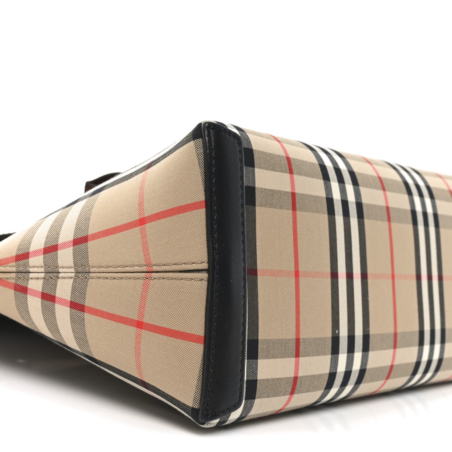 Burberry Calfskin Vintage Check Small Society Top Handle Bag Archive Beige Black 8 of 9