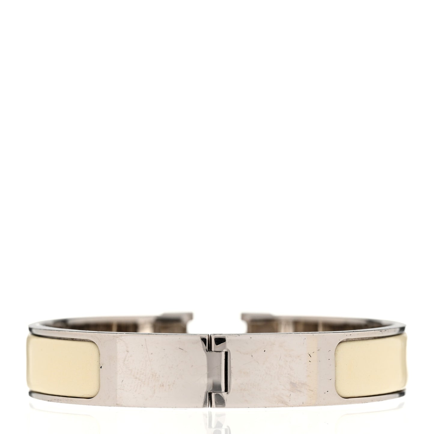 Enamel Narrow Clic Clac H Bracelet PM White