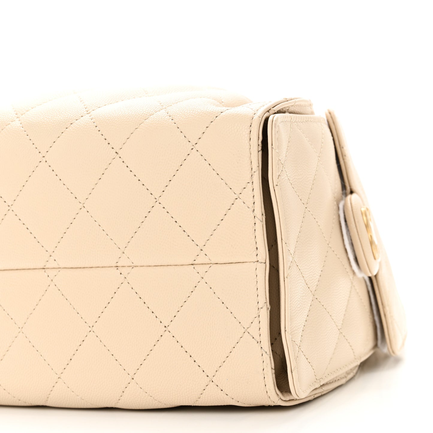 Caviar Quilted Small Chanel 25 Handbag Beige