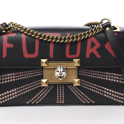 Gucci Calfskin Crystal Embellished Future Shoulder Bag Black 8 of 11