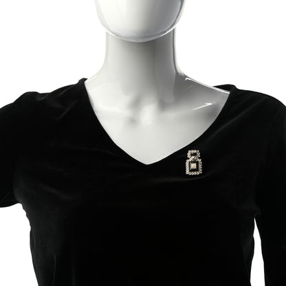 Chanel Resin Crystal Pearl Perfume Bottle CC Brooch Black Gold 2 of 4