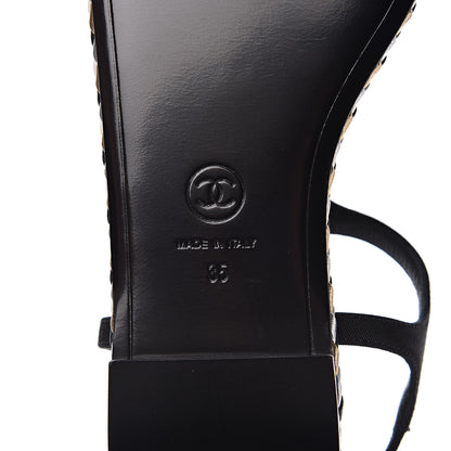 Chanel Grosgrain Chain Thong Sandals 35 Black 8 of 9