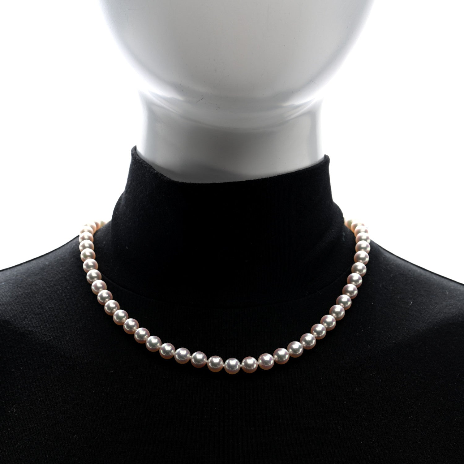 Mikimoto 18K White Gold Akoya Cultured Pearl 7-7.5mm Strand Necklace 18" 2 of 5