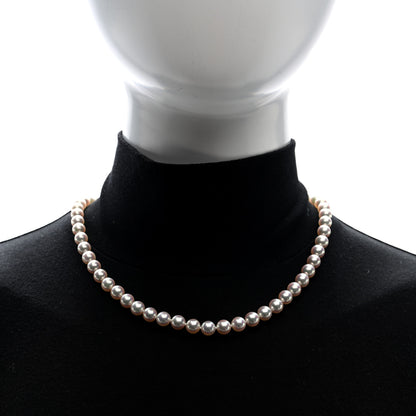 Mikimoto 18K White Gold Akoya Cultured Pearl 7-7.5mm Strand Necklace 18" 2 of 5