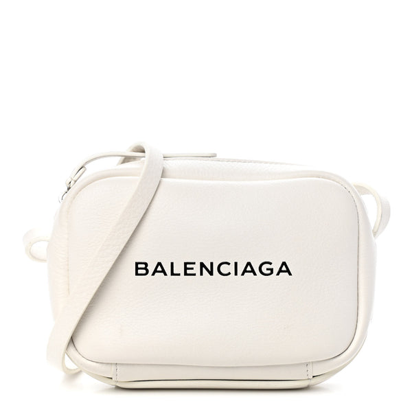 バレンシアガ  White Balenciaga Ivory Chevre Leather Motorcycle Box Bag | Yoogi's Closet