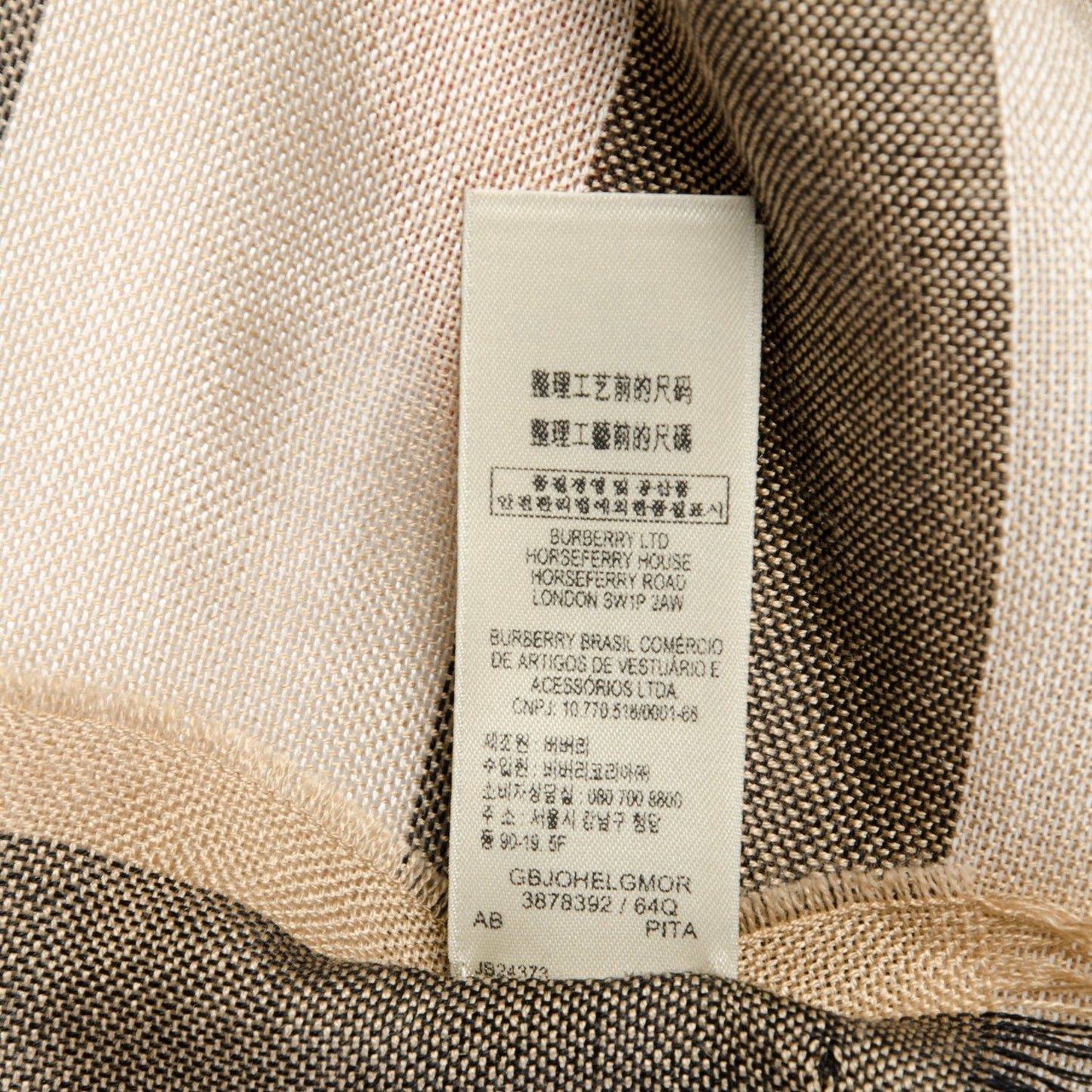 Silk Cashmere Mega Check Lightweight Scarf Camel